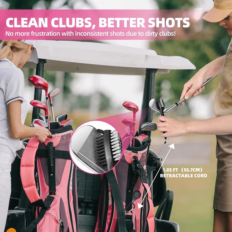 Wynaura 15PCS Golf Accessories Kit - Include Golf Club Cleaner Brush with Groove Cleaner Tool, Golf Ball Bag, Divot Tool with Magnetic Ball Marker, Towel, Golf Tees, Golf Gift for Men/Women - Image 3
